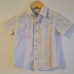 Old Navy White Button Down Short Sleeve Shirt Boys Size 4T/4A